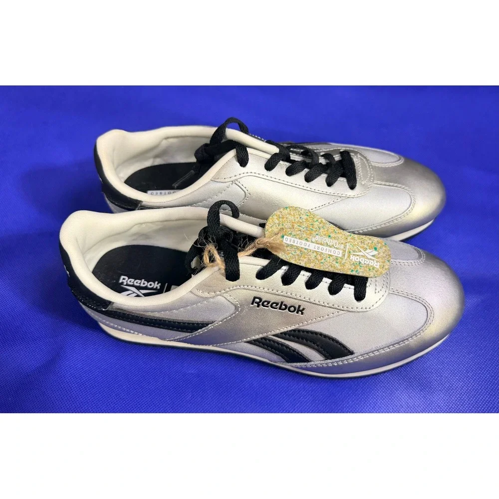 Reebok Royal Classic Jogger 3‎ Shoes Silver Black Women's Sz 8 Athletic Sneakers